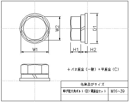 超特価激安 呼び径六角ボルト（B）頭座金セット コレクション